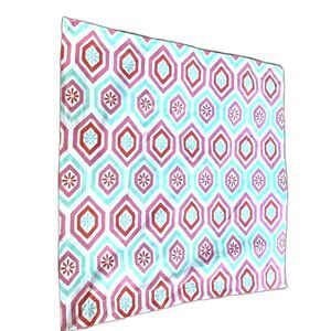 POTTERY BARN Teen Diamond Daisy Pink Teal White Pillow Euro Sham 26 x 26 inches